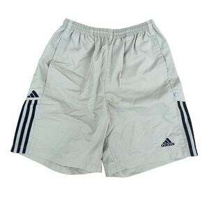 Adidas Vintage 2002 Y2K Workout Shorts Beige / Black Youth XL (18-20 Years Old)